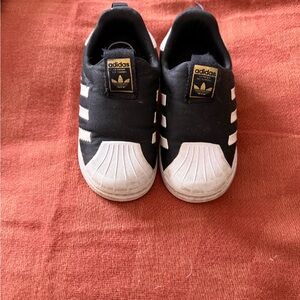 Adidas Black and White Superstar Sneakers
